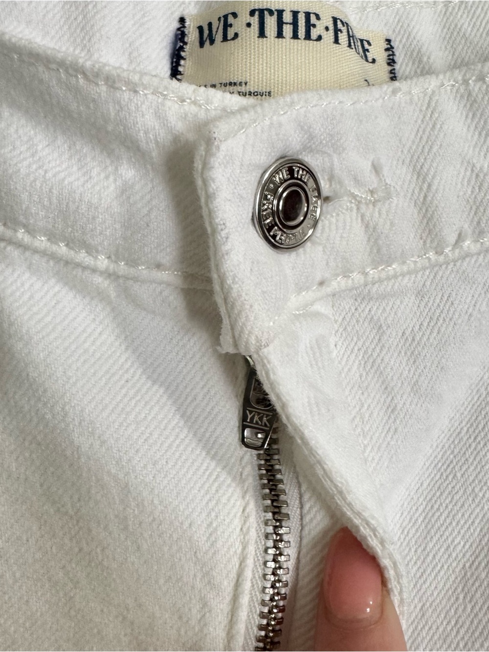 We The Free People Size 31 Tinsley Baggy Jeans White High Rise Straight Leg - Picture 4 of 11